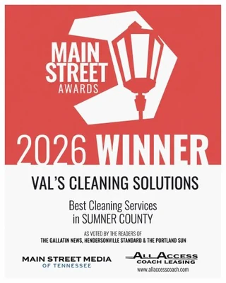 Main Street Awards 2026 Winner: Val’s Cleaning Solutions, Best Cleaning Services in Sumner County.